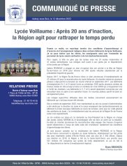 Lycée Voillaume : Après 20 ans d'inaction, la Région agit pour rattraper le temps perdu