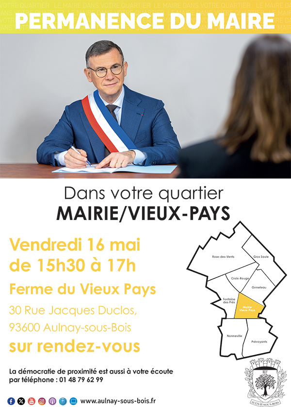 Permanence du maire Vieux Pays- 16 mai 2025